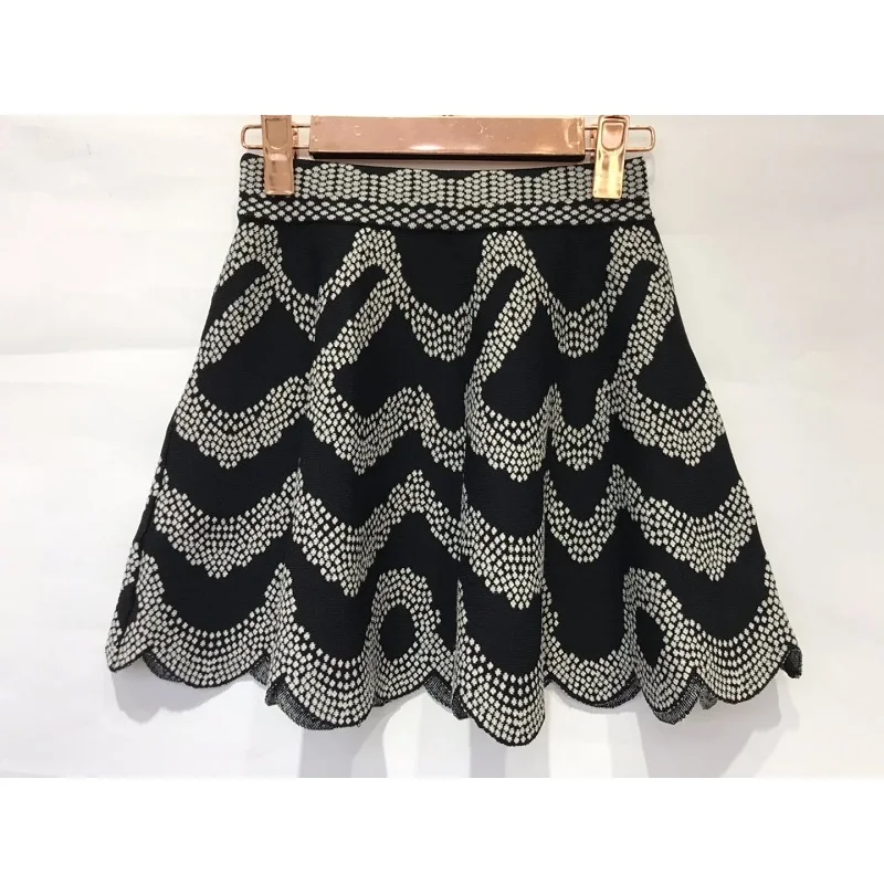 

Two Piece Sweater Suits 2019 Summer Autumn Casual Sexy Crop Sets Women Wave Pattern Tops Pullovers+Knitted Skirt Sets Girls