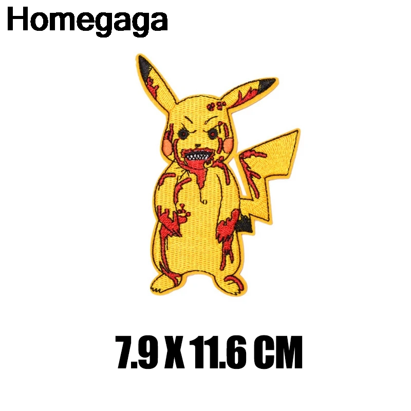 Homegaga Pocket monster Pikachu аппликационные заплатки Сделай Сам Утюг на обуви джинсовая сумка Одежда наклейки в стиле панк вышитые значки D2226