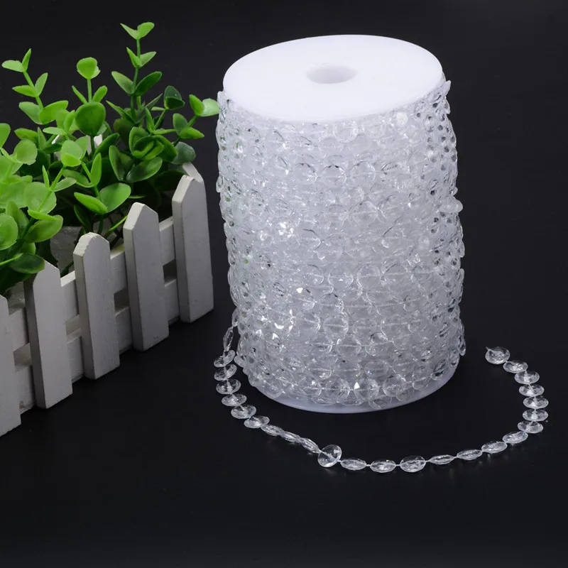 

30M Acrylic Crystal Beads Clear Diamond Wedding Party Home Garland Chandelier Curtain Decorations Table Centerpieces Decoration