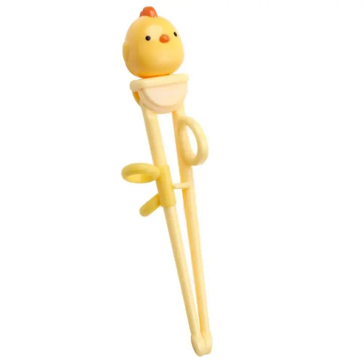 1xYellow Chopsticks Учебные палочки для еды набор ABS желтая Ложка Вилка малыш палочка для еды детский чехол розовый Чоп палочки держатель - Цвет: 1xYellow Chopsticks
