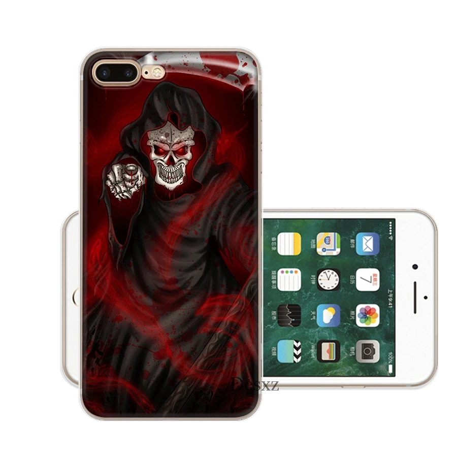 Чехол для мобильного телефона Жесткий iPhone 11 Pro X XR XS Max 6 6s 7 8 Plus 5 5S SE чехол Death Skull |