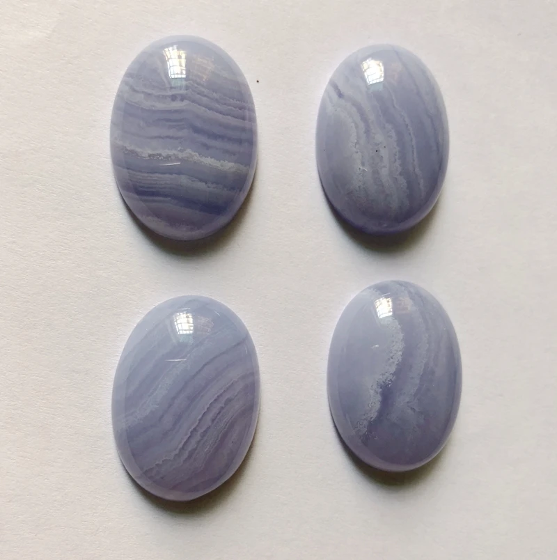 Натуральный Синий кружевной Агат Драгоценные Камни бусины Caboch 18*25 мм Овальный