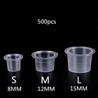 Пластиковые одноразовые микроблейдинг-чернила для татуажа, чашки SML, пигментный пигмент, прозрачный держатель, контейнер с крышкой, 5001000 шт.