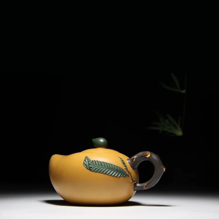 

Pot Famous Country Assistant Worker Wang Hongjuan Handmade Mango Purple Sand Teapot Travel Teaware Gift Customization