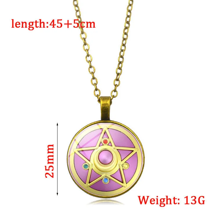 2020 Горячая продажа ожерелье Сейлор Мун Хрустальное стекло кабошон кулон для