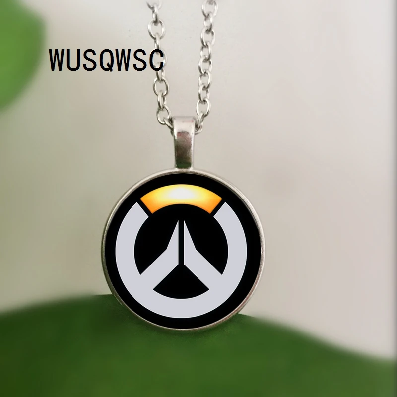 WUSQWSC 2018 поп-игра серии OW цепи ожерелье логотип Overwatch с угрюмой жнец стекло