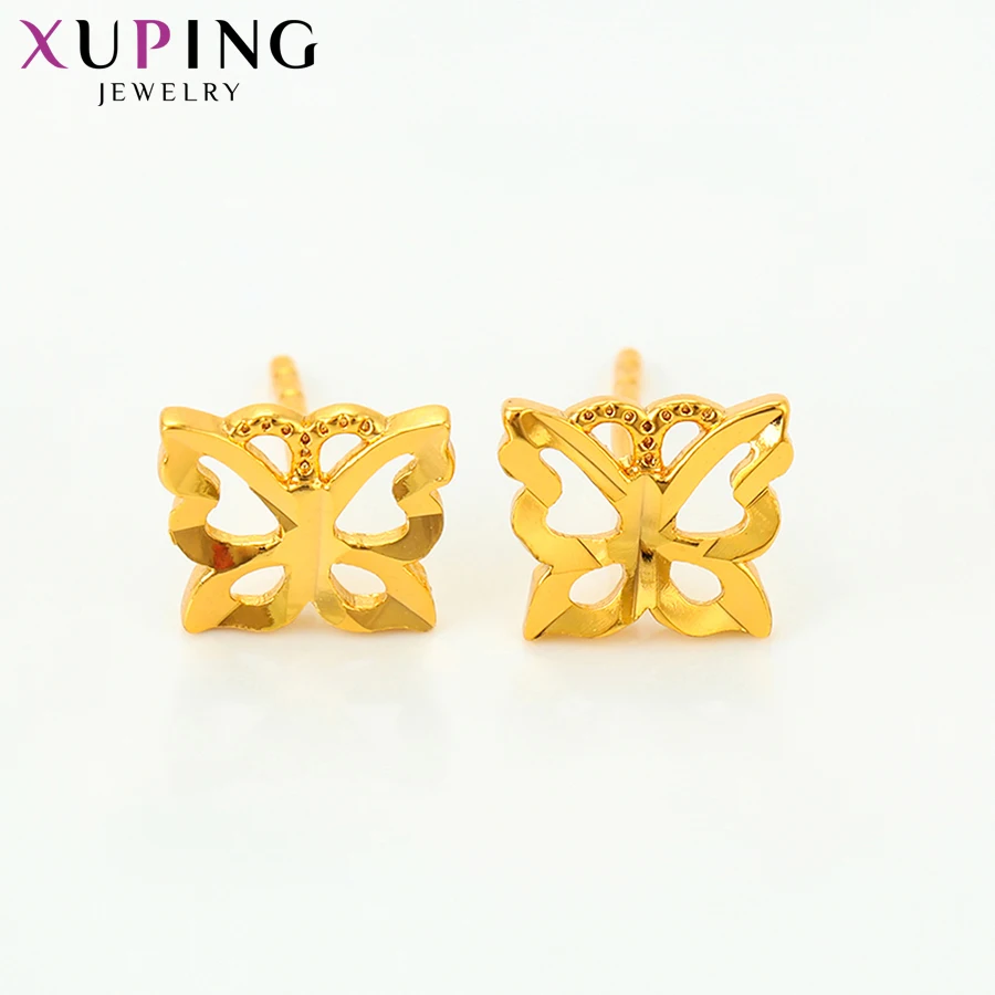 Xuping модные серьги в форме бабочки Чистый золотой цвет Женская драгоценность для
