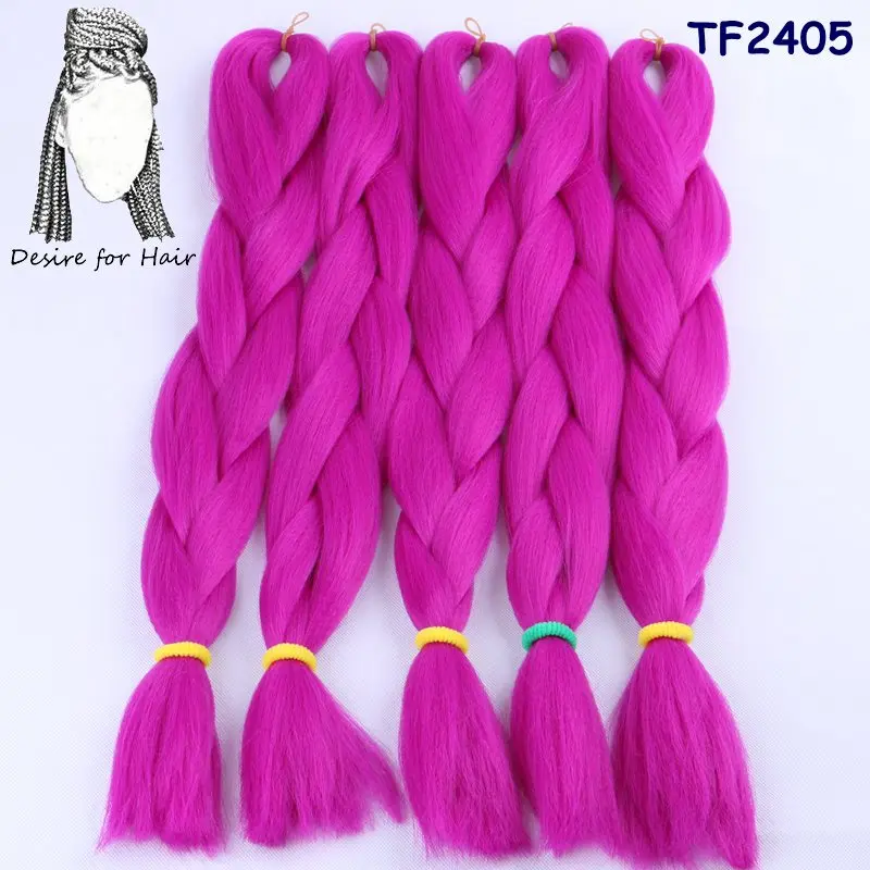 Desire for hair, 1 упаковка, 24 дюйма, 100 г, синтетические огромные косички, цвет Омбре, черный, серый, бордовый, косички для наращивания волос - Цвет: M1b/30#