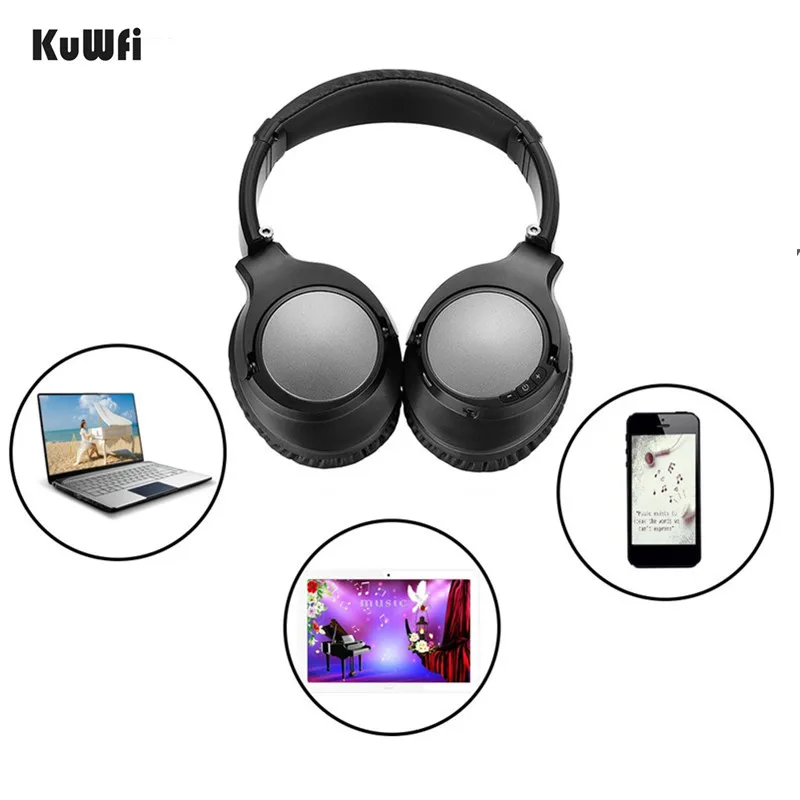 KuWFi беспроводные Bluetooth наушники 4 2 стерео Muisc Складная гарнитура 3 5 мм с