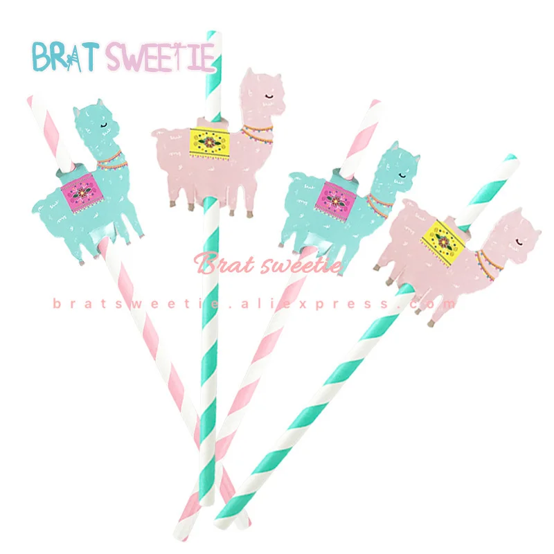 8 шт. Альпака ламы тематические праздничные Бумажные Соломенные посуда ильгама