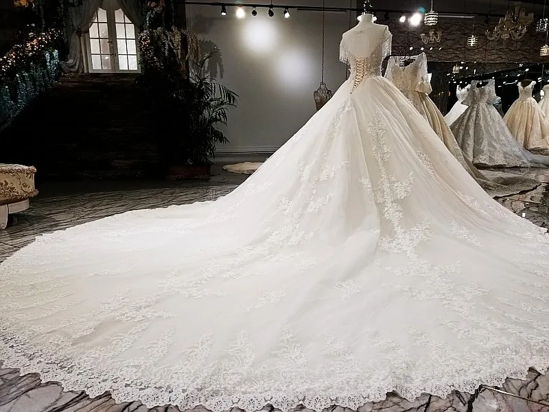 LS12470 свадебное платье 2018 Роскошное O образным вырезом для блузки с кружевами из