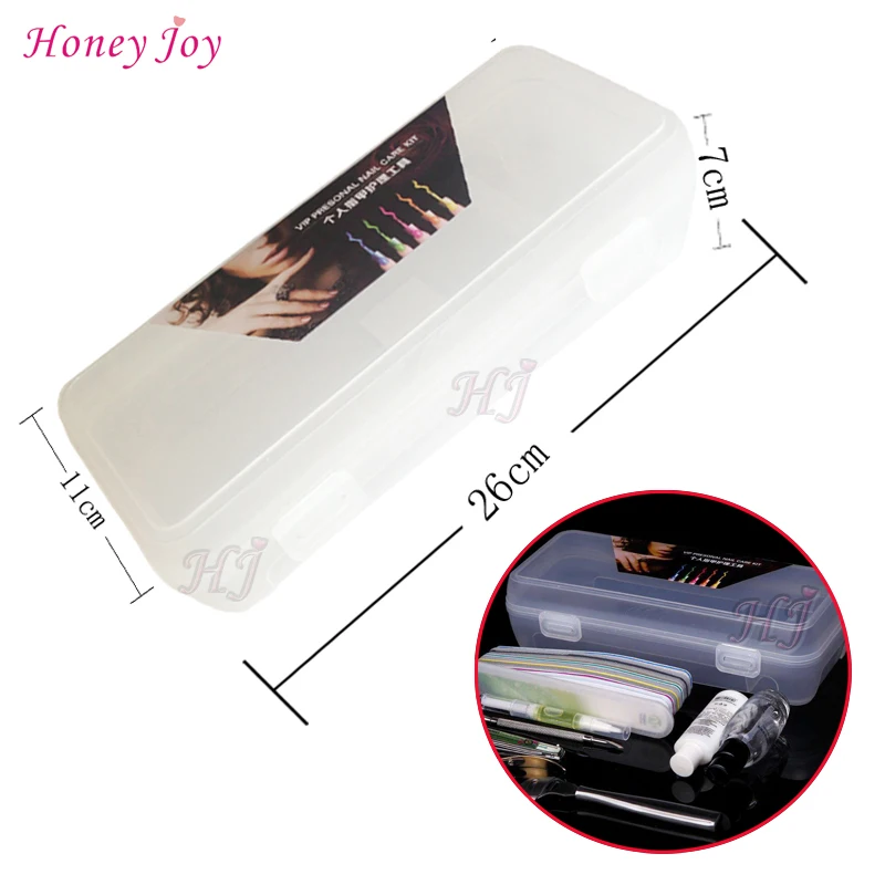

Well Fit Nail Art Makeup Brush Pen Container Tool Case Kit 26cm(L) x 11cm(W) x 7cm(H) 3 Grid Rectangle Empty Storage Box