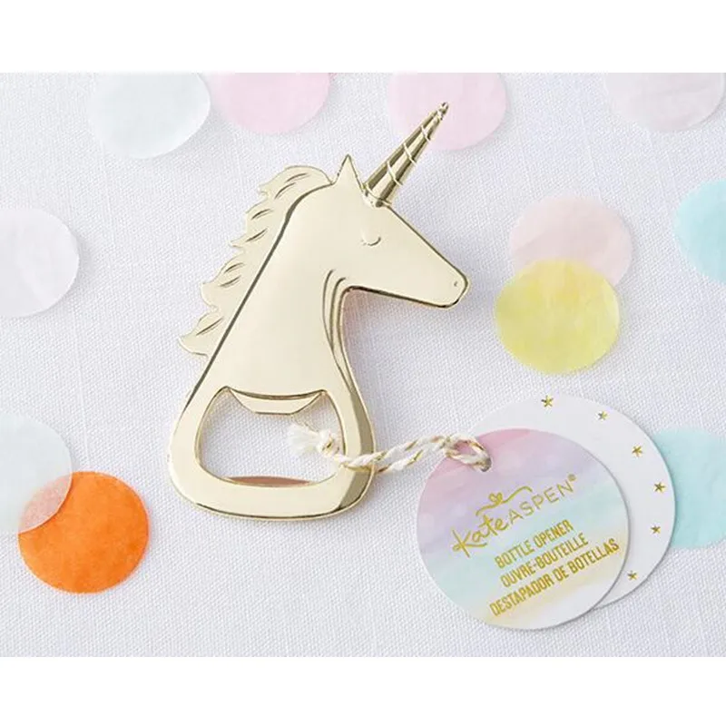 

Golden Unicorn Metal Bottle Opener 10pcs Wedding favor festival party supplies travel souvenirs
