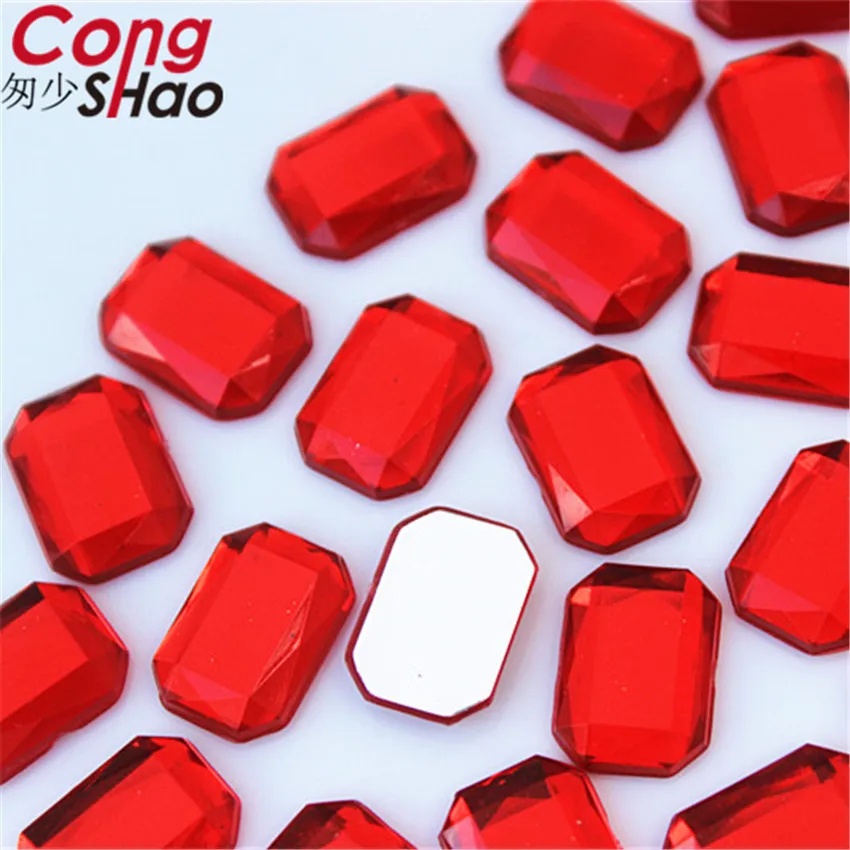 Cong Shao 200 шт. 10*14 мм акриловая длинная восьмиугольная стразы искусственная кожа и