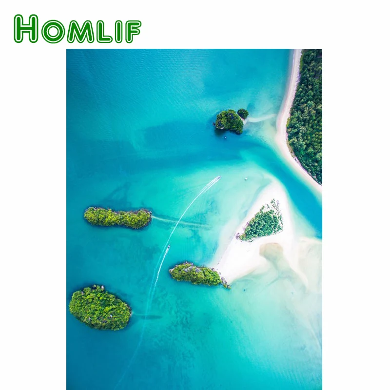 HOMLIF полный квадратный/круглый дрель 5D DIY алмазной живописи &quotАйленде&quot 3D