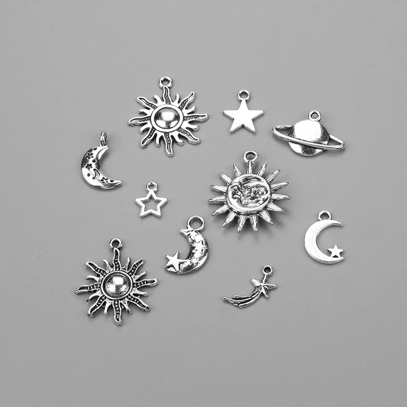 10 шт./лот смешанный стиль металлические подвески из сплава античные серебристые