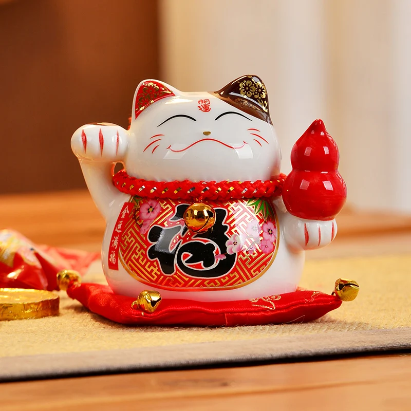 4 дюймовая керамическая коробка для счастливого кота фарфоровые украшения