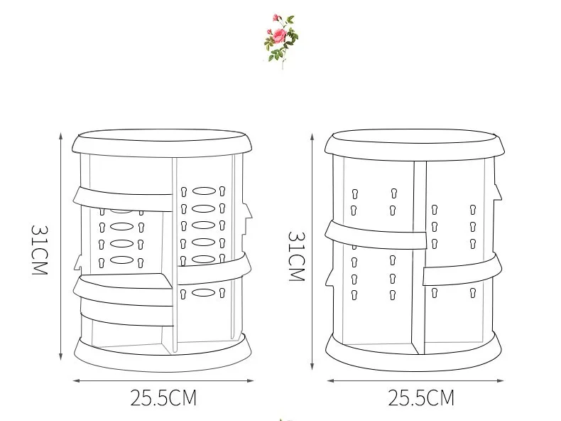 Большая Настольная коробка для хранения косметики, креативный DIY, вращающийся на 360 градусов, прозрачный акриловый Органайзер для макияжа, ящик для хранения ювелирных изделий