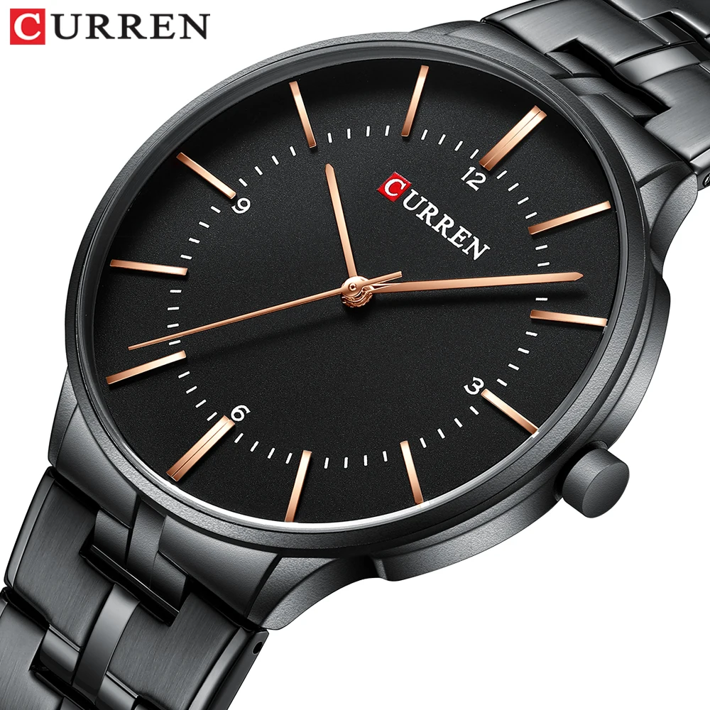 

2019 Top Brand CURREN Luxury Men Quartz Watches fashion Black Stainless Steel Strap Mens Waterproof 30M Clock Relogio Masculino