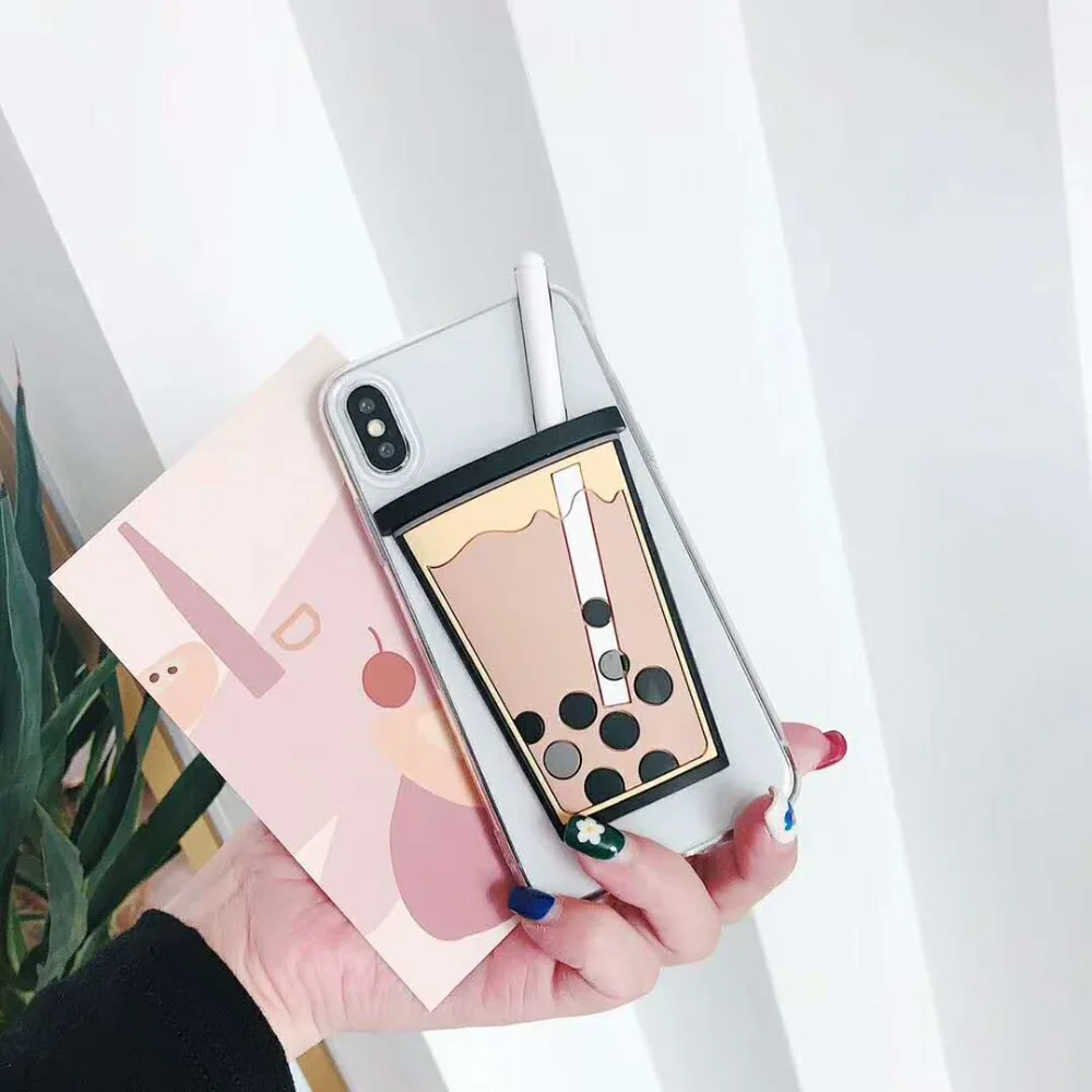 Fresh pearl milk tea for huawei p20nova2s mobile phone case glory 8x 10i soft shell back cover |