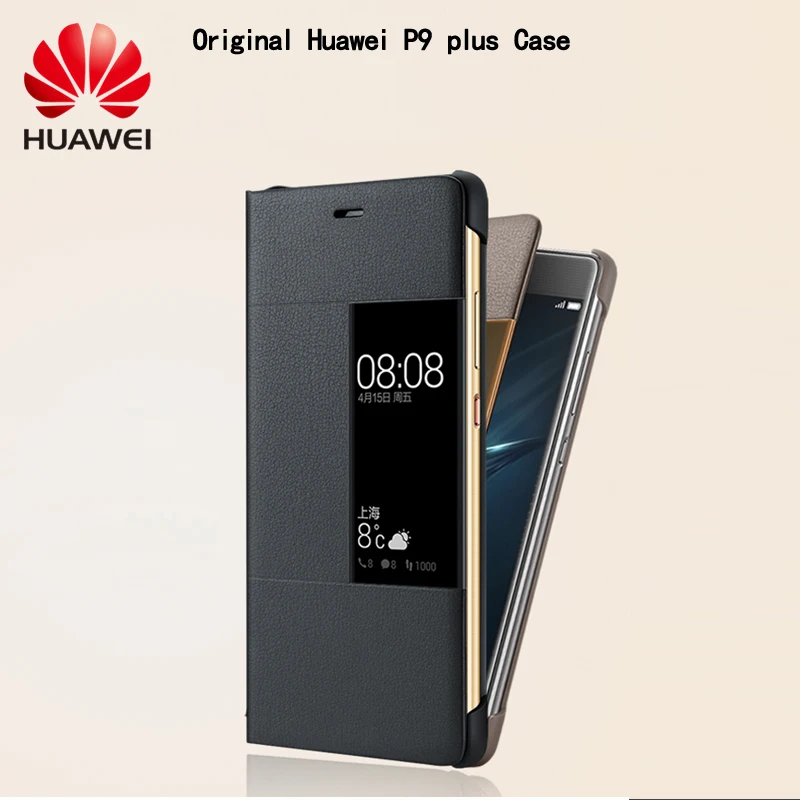 Оригинальный кожаный чехол книжка для Huawei P9 Plus кожаные смарт чехлы с окошком Ascend