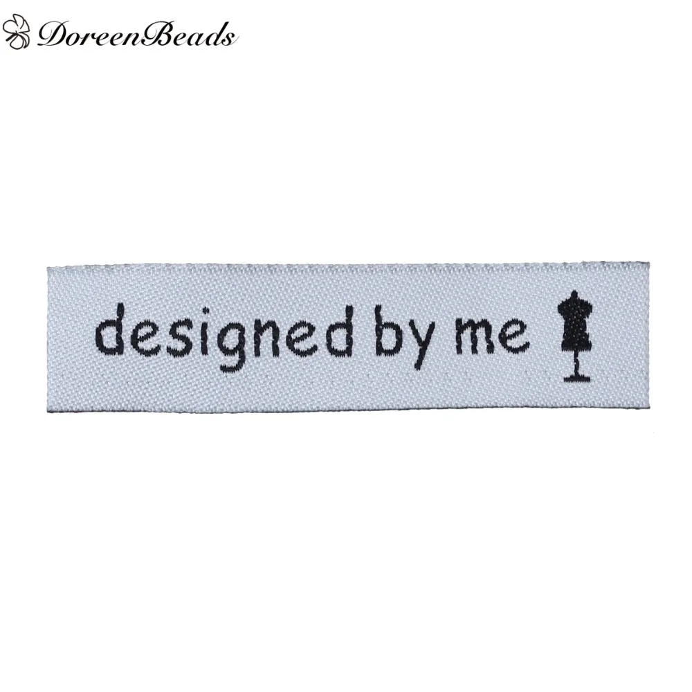 DoreenBeads 50 шт. сумки для одежды ручной работы тканые териленовые ярлыки с принтом
