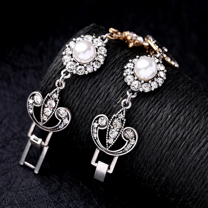 Модные тренды 2017 акриловый жемчужный кристалл очаровательный женский браслет с