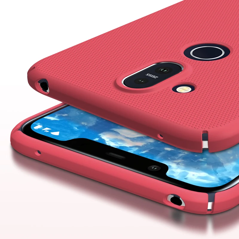 Красный Для Nokia X7 чехол 8,1 корпус Nillkin матовый щит жесткая задняя крышка из ПК чехол для Nokia 8,1X7 6,18'' - Цвет: Красный