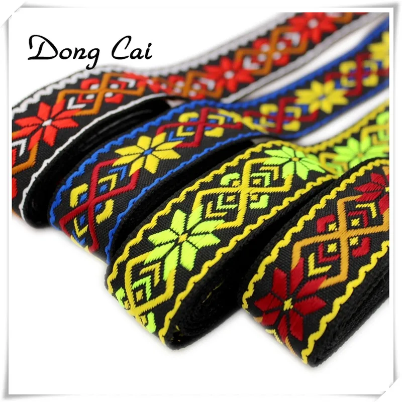 8 ярдов/партия 24 мм вышивка жаккардовая тесьма этнический индийский стиль лента