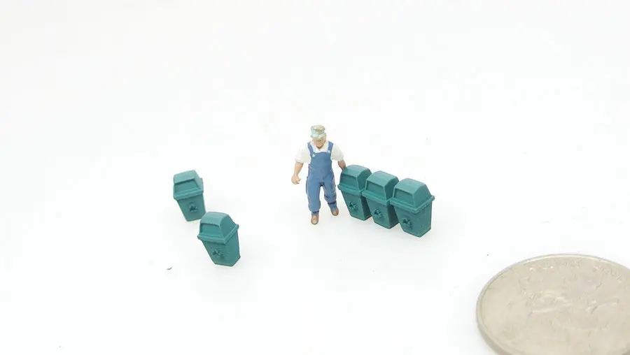 

8 шт. «сделай сам», 1:87, две имитации мусорного бака, модель из смолы, стол с песком, украшение для стола, аксессуары в масштабе хо