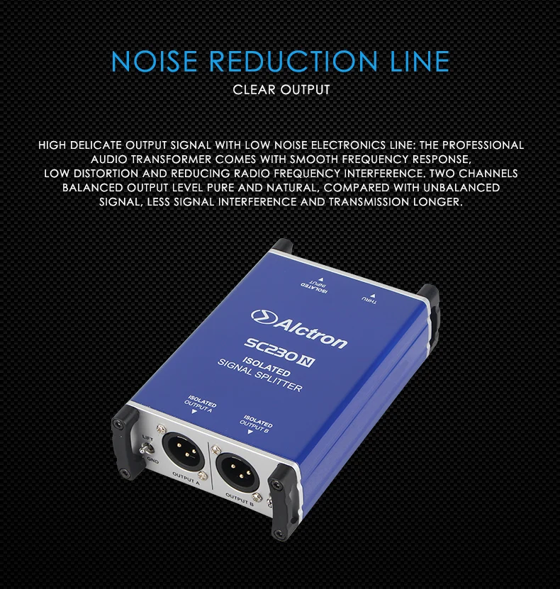 Alctron SC230N Профессиональный DI Box микрофон сплиттер Сплит мужской Микрофон XLR вход на 2 XLR выход
