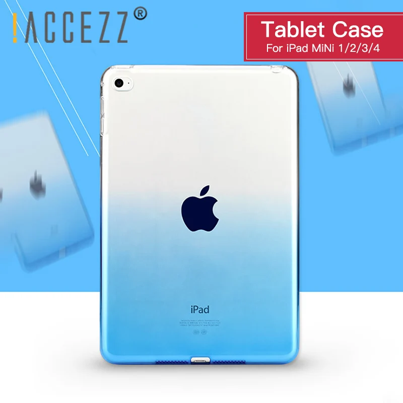 ! ACCEZZ для Apple iPad Mini 1/2/3/4 чехол ультра тонкий 7 9 дюймов планшет Мягкий Силиконовый