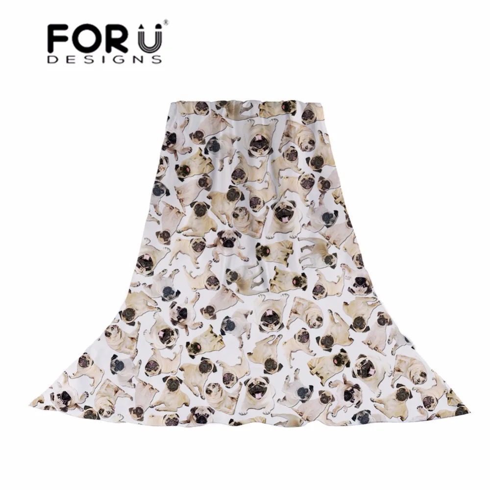 FORUDESIGNS женский шарф с 3D рисунком мопса тонкий легкий длинный для женщин шаль