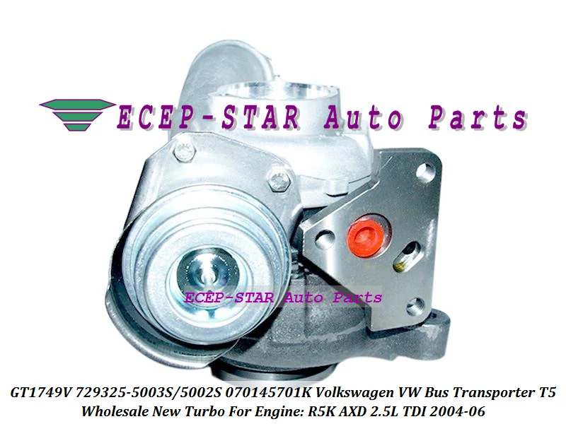Турбо GT1749V 729325 5003S 5002S 070145701K 070145701KX 070145701KV для автобуса VW транспортера T5 2004 R5K AXD