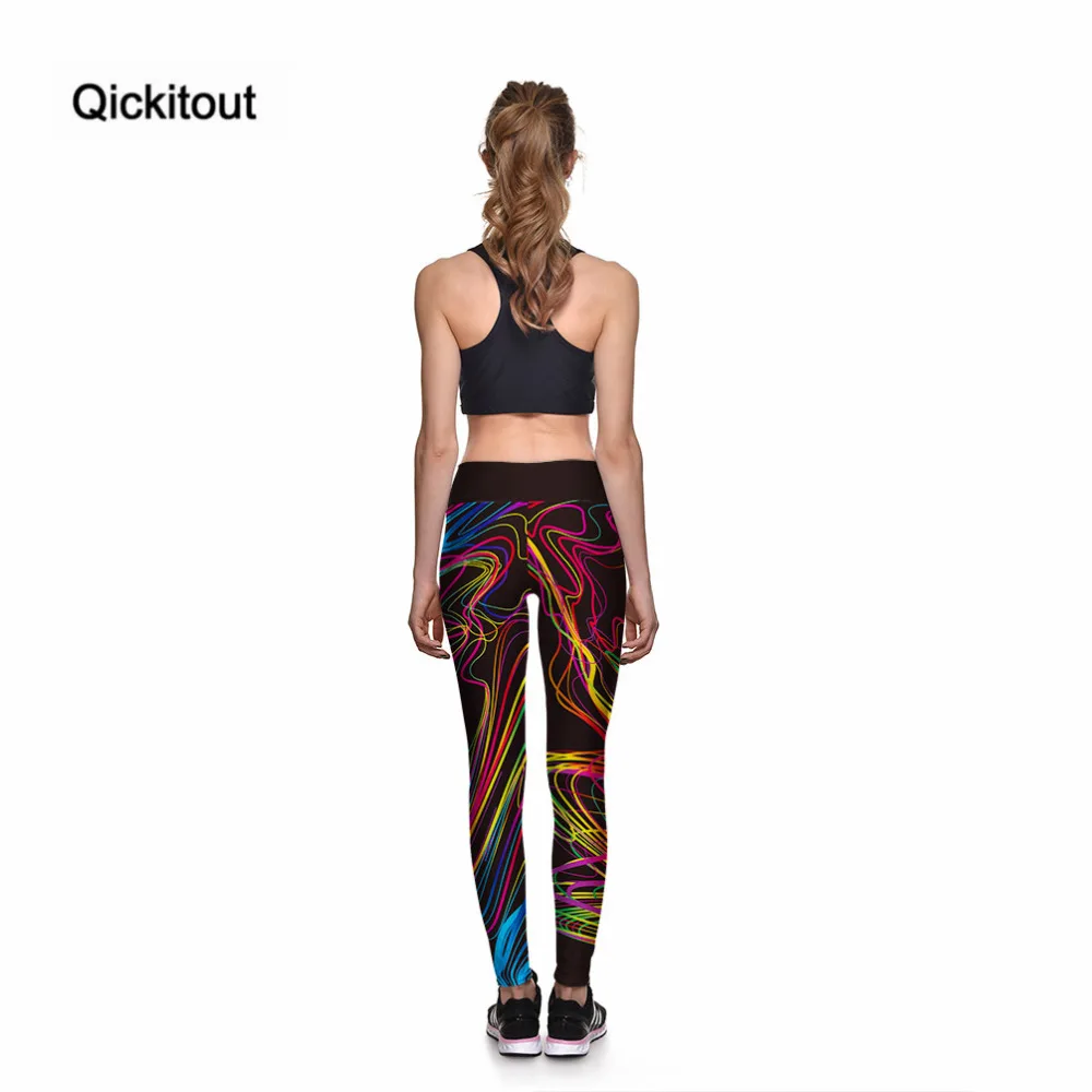 Qickitout леггинсы, новинка, хит, женские замечательные цветные штаны с 3D принтом, женские штаны с высокой талией, брюки, фитнес S-XXXXL