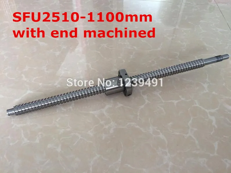 

1 шт. SFU2510- 1100 мм шариковый винт с гайкой в соответствии с BK20/BF20 концевые обработанные детали ЧПУ