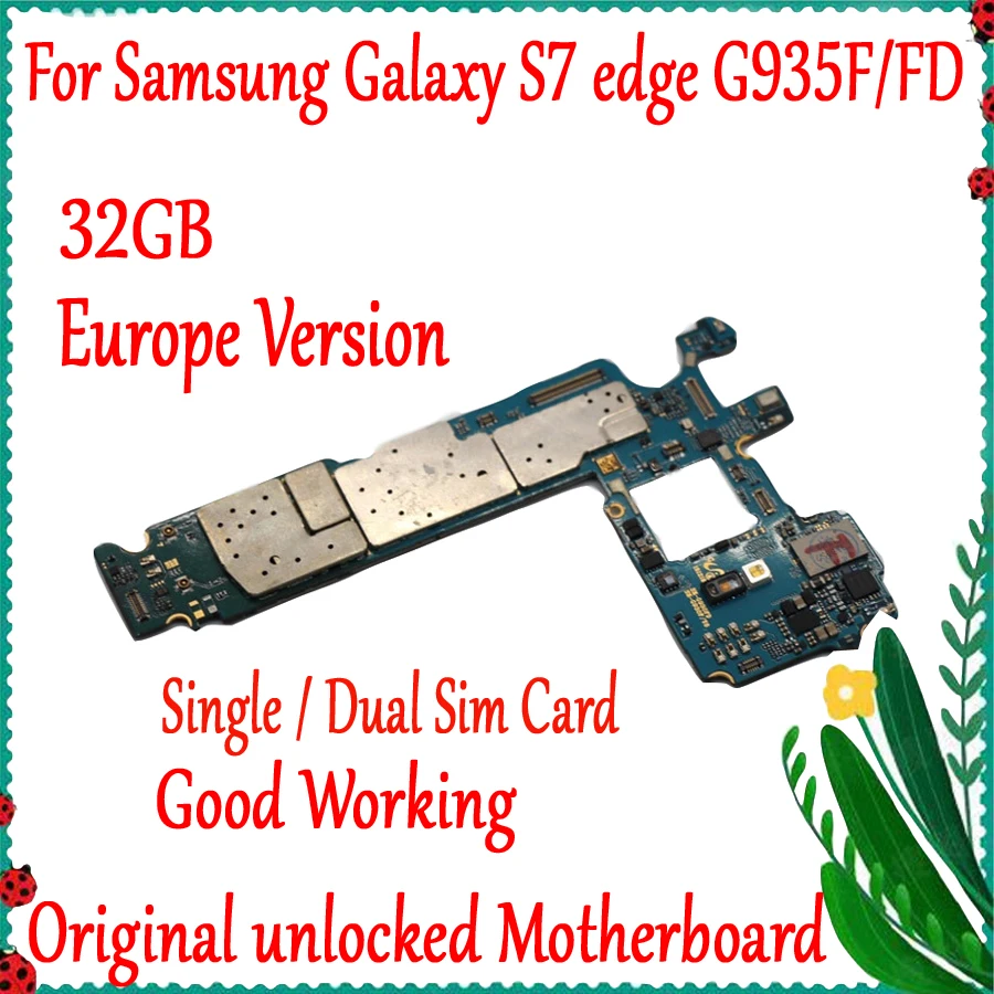 Оригинальная разблокированная материнская плата 32 гб для Samsung Galaxy S7 Edge G935F G935FD