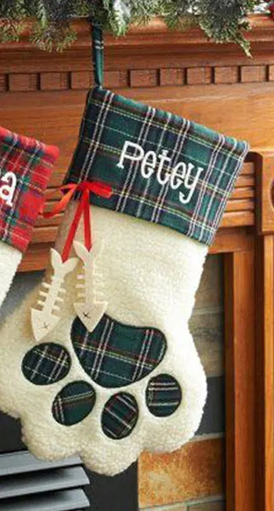 10 шт./лот Бесплатная доставка клетчатые рождественские чулки в виде собачьих лап