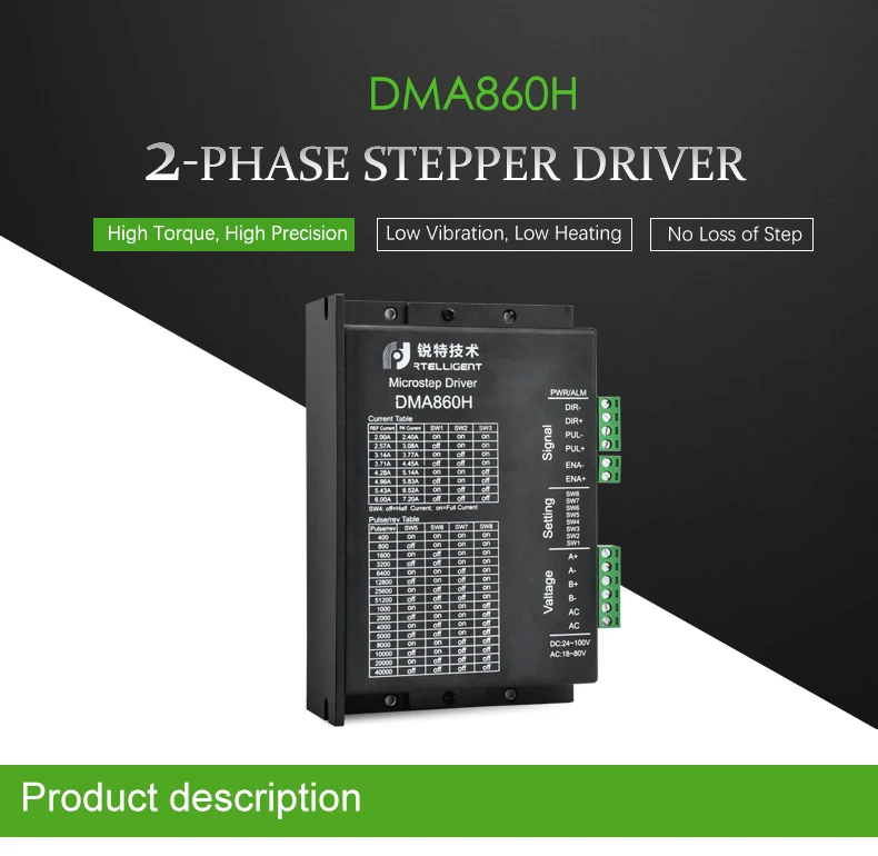 Rtelligent Заводской магазин DM860 Nema 34 Драйвер шагового двигателя с ЧПУ комплекты шагового двигателя DC драйвер двигателя для NEMA 23 34 шаговый двигатель