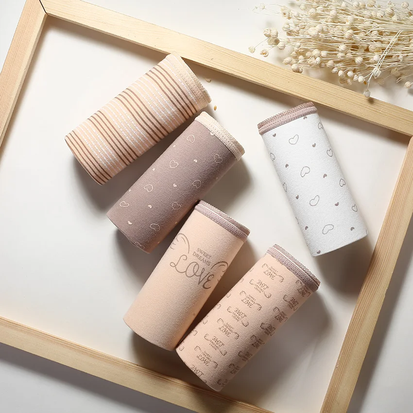 Uskincare трусики для женщин 5 шт./лот хлопок краткое нижнее бельё девочек лук