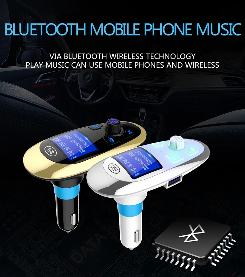 JINSERTA 6-в-1 хэндс-фри Беспроводной Bluetooth FM передатчик модулятор Автомобильный MP3-плеер с разъемом подачи внешнего сигнала AUX TF/SD слот для карт памяти USB Зарядное устройство