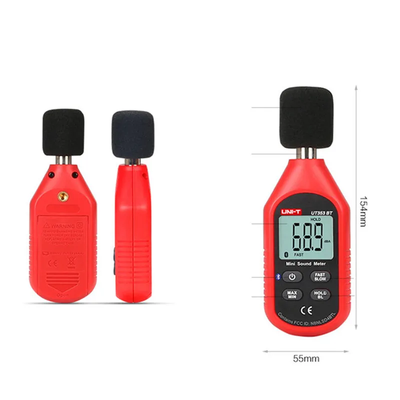UNI T UT353BT измеритель уровня звука цифровой Bluetooth шума Тестер 30 130дб децибел