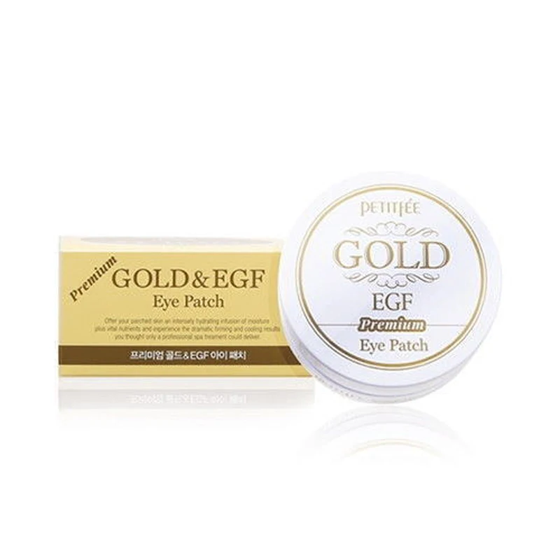Патчи для глаз PETITFEE Premium Gold EGF 60 шт. маска против морщин темных кругов и кристаллов
