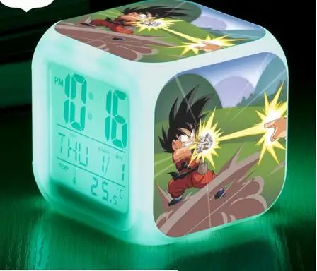 Цвет: желтый Повтор wekker часы Dragon Ball будильник светодиодный reloj despertador детские часы цифровые часы многофункциональная лампа подарки+ коробка - Цвет: Цвет: желтый