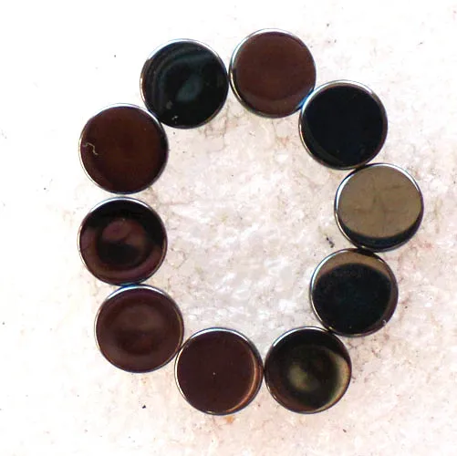 (10 шт./лот) оптовая продажа Круглый Кабошон Из Натурального Гематита 8x3 мм