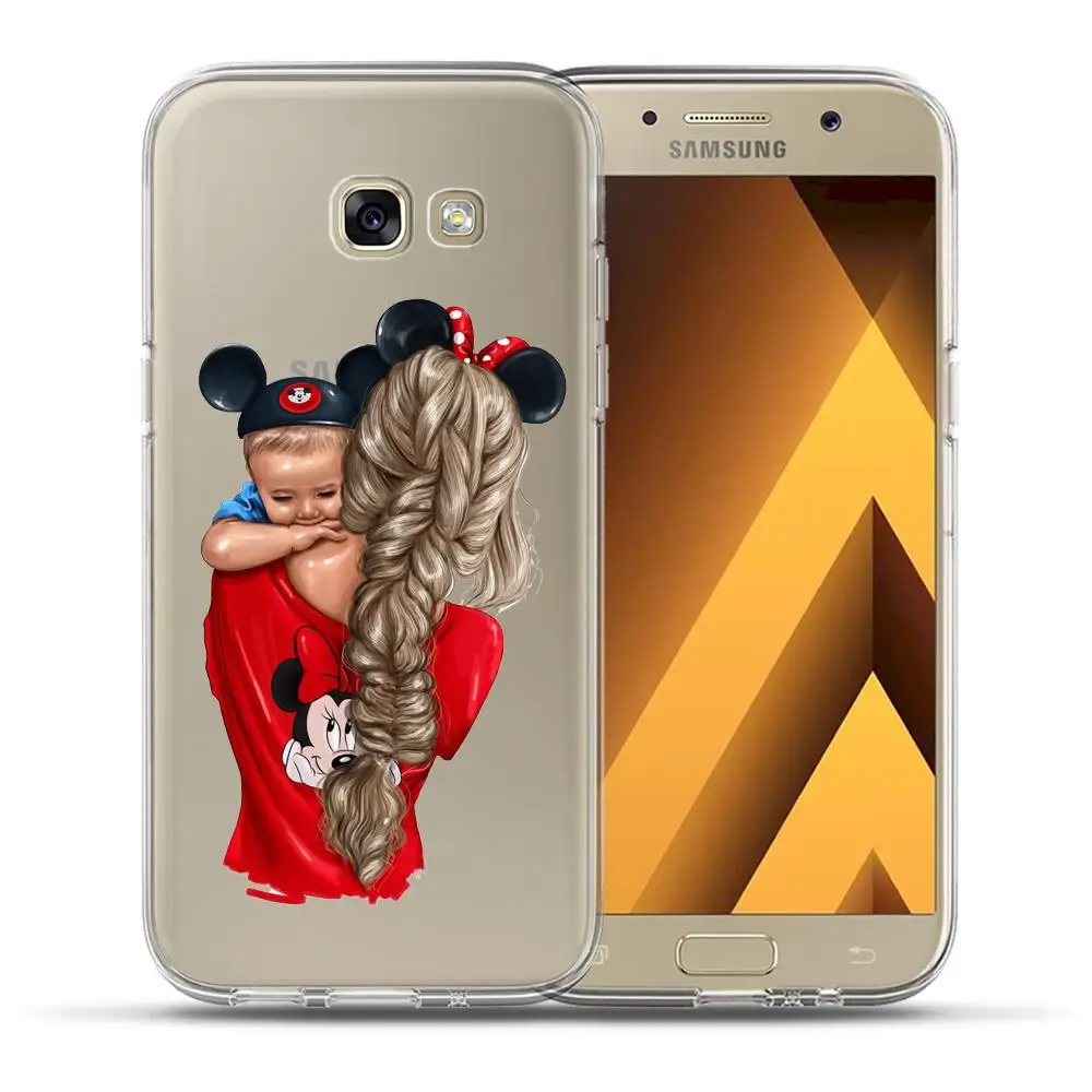 Baby Mom Girl Queen Bumper Print Case For Samsung Galaxy A3 A5 A7 2017 2016 A6 A8 Plus A8+ A9 2018 Soft Silicone TPU Cover Etui |