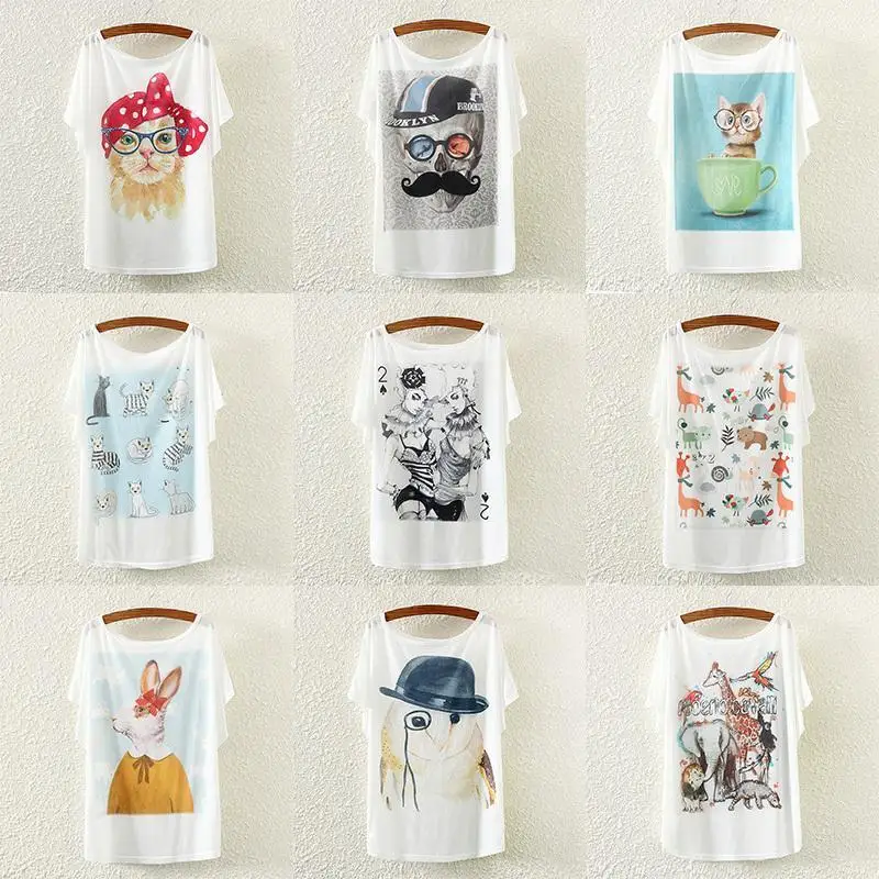 Оптовая продажа 2015 летняя женская футболка большие размеры рукав летучая мышь