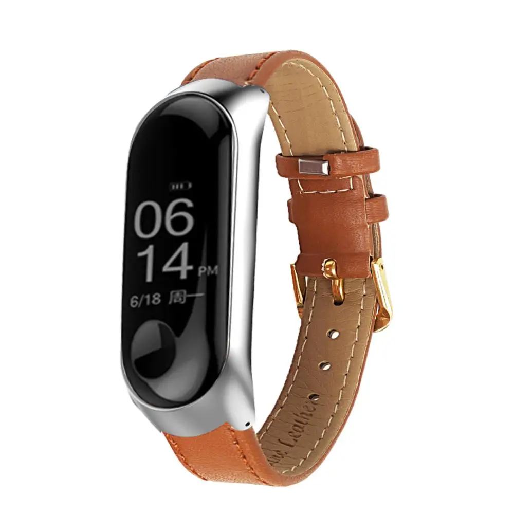 Ремешок из ПУ кожи для Xiaomi Mi Band 3 спортивный силиконовый браслет наручных часов