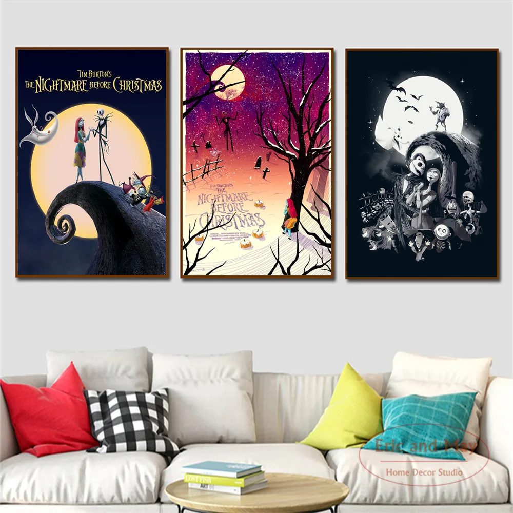 

Nightmare Before Christmas Movie Posters And Prints Wall Art Canvas Painting For Living Room Decoration Home Decor Unframed