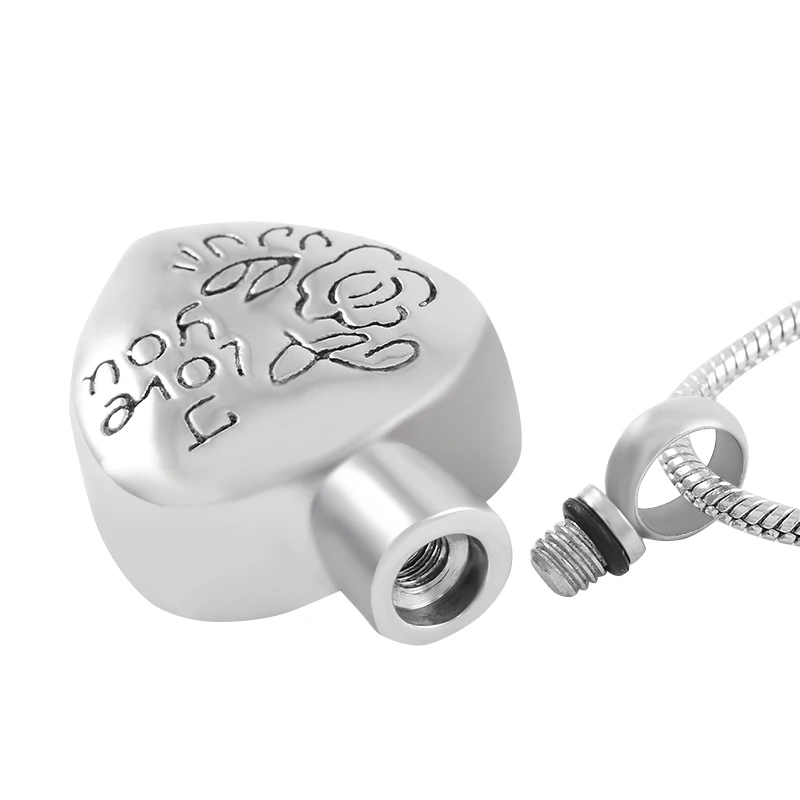 IJD8362 I LOVE YOU &amp FLOWER Memorial ожерелье из нержавеющей стали классика на память о